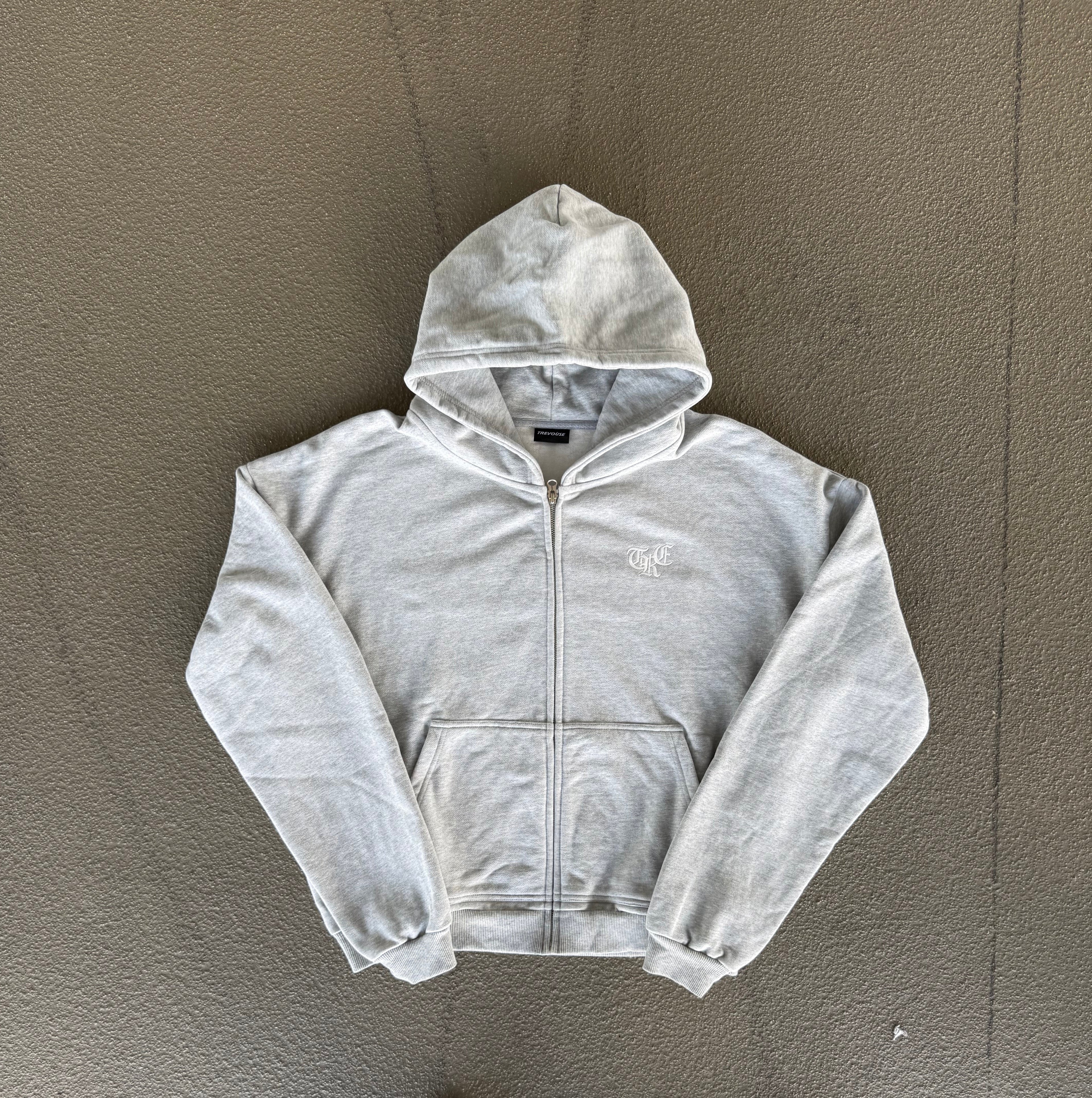 Basic Zipper - Melange Grau