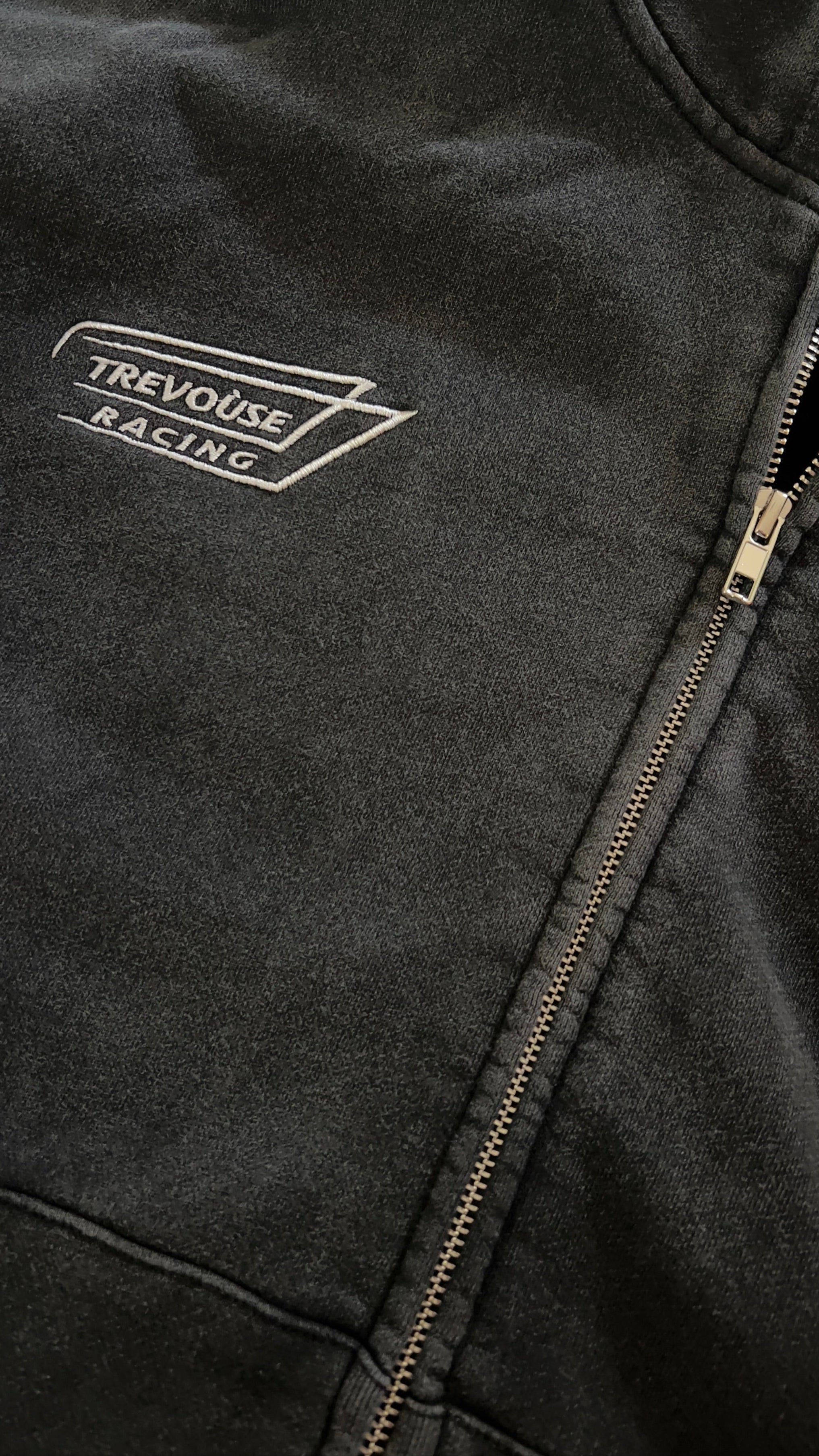 Racing Zipper - Washed Schwarz