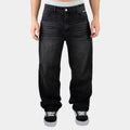 Schwarze Baggy Jeans im gewaschenen Look von Trevouse Frontansicht
