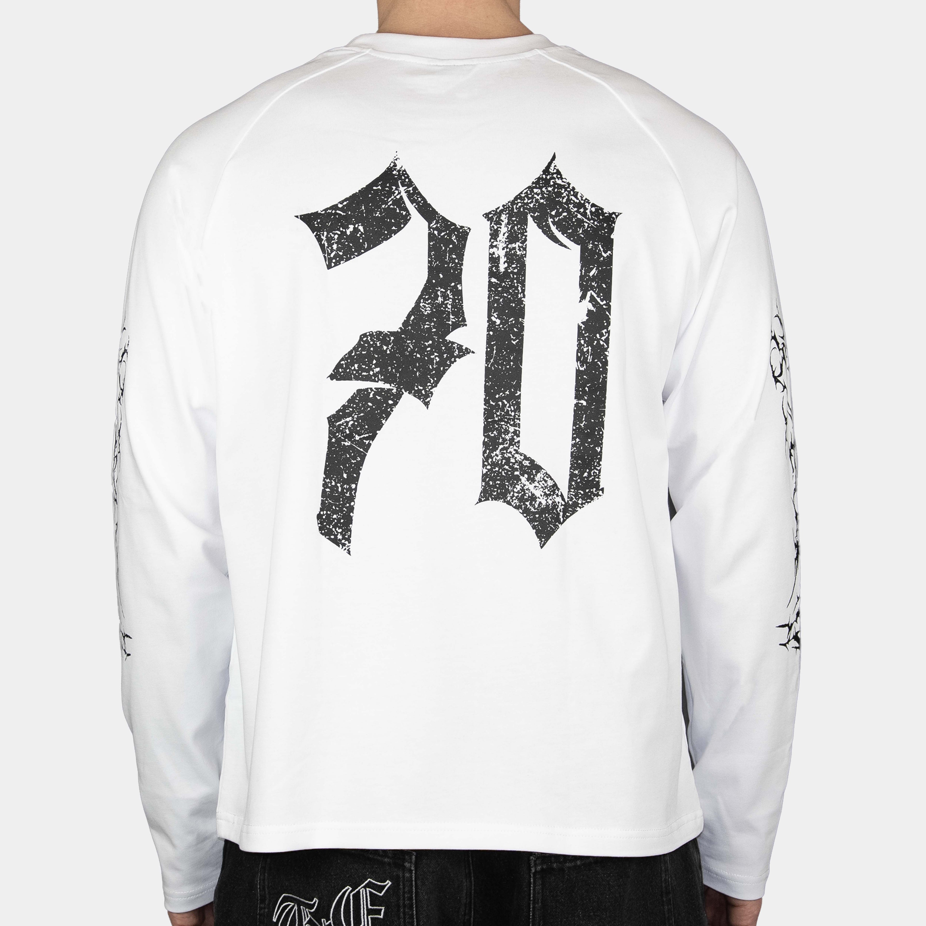 Unidentified Longsleeve - Distress Weiss