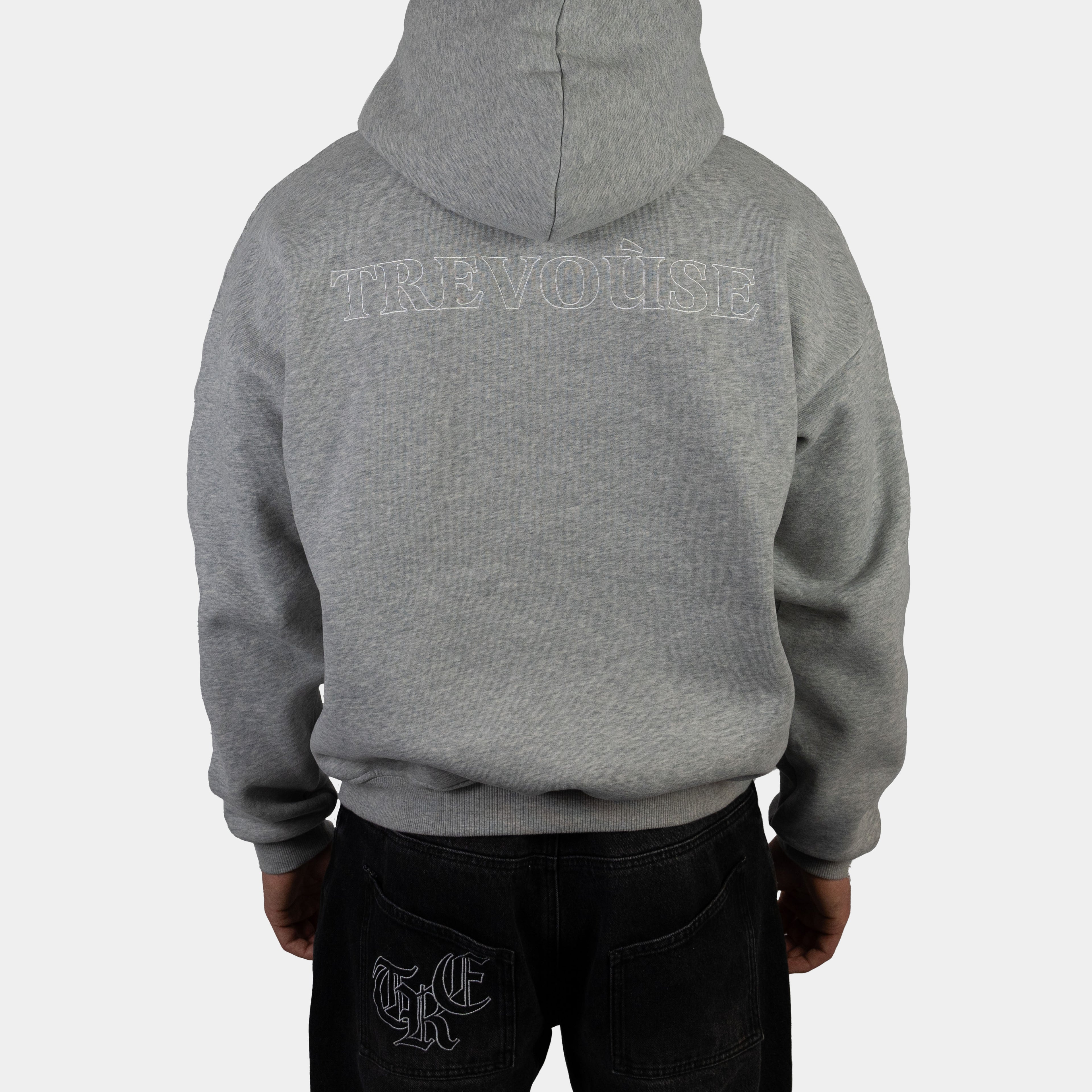 Hoodie in Grau von Trevouse - Hinteransicht